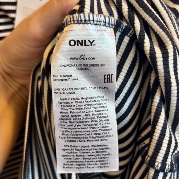 ONLY Striped Short Sleeve Fitted / Sheath Dress - Picture 5 of 7